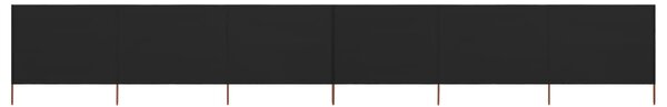 Parawan 6-skrzydłowy z tkaniny, 800x120 cm, czarny