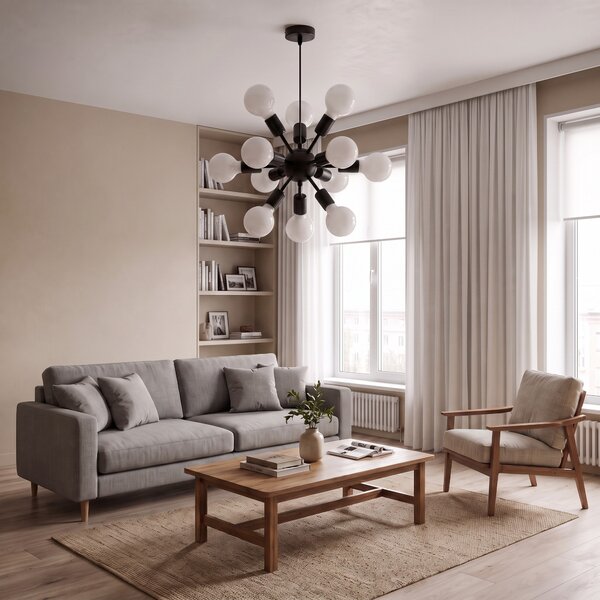 LAMPA WISZĄCA SUFITOWA NOWOCZESNA CZARNA NOVA W12