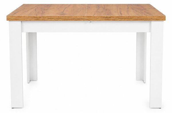 Stół rozkładany INSPIRO C-2, wymiary: 120–160 × 80 cm, blat z drewna dębowego, nogi białe