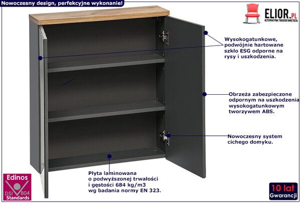 Szafka łazienkowa z lustrem W7-B63