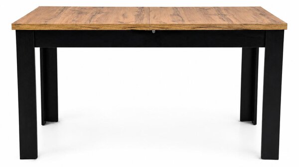 Stół rozkładany INSPIRO C-2, wymiary 120–160 × 80 cm, blat z drewna dębowego Wotan, nogi czarne