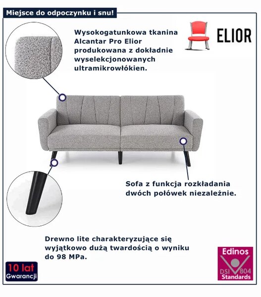 Szara nowoczesna wersalka rozkładana P5-D77