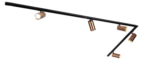 Nowoczesny system szynowy z 5 reflektorami, ciemny brąz, 1-fazowy GU10 70mm - Iconic Jeana Luxe