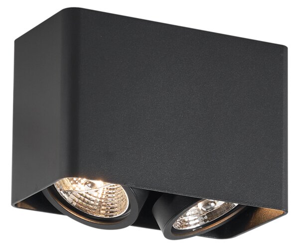 Designerski reflektor natynkowy czarny GU10 70 mm 2-punktowy obrotowy i uchylny - Vox