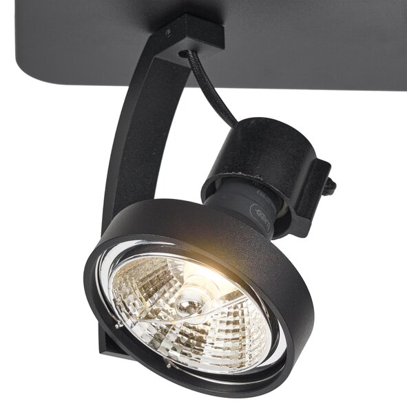 Designerski reflektor sufitowy czarny GU10 70mm 2-źródła światła regulowany - Vo