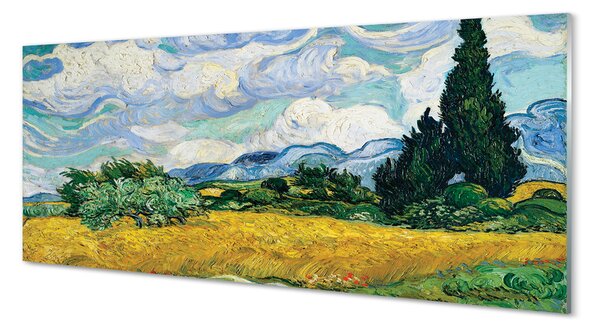 Obraz na szkle Pole pszenicy z cyprysami - Vincent van Gogh