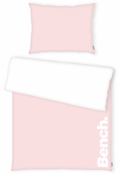 Bench Pościel bawełniana biało-różowy, 140 x 200 cm, 70 x 90 cm