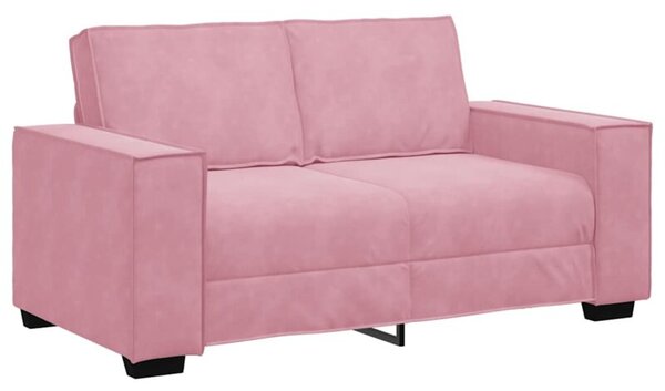 Sofa 2-osobowa, rÃ³Å¼owy, 160x78x84 cm, tapicerowana aksamitem