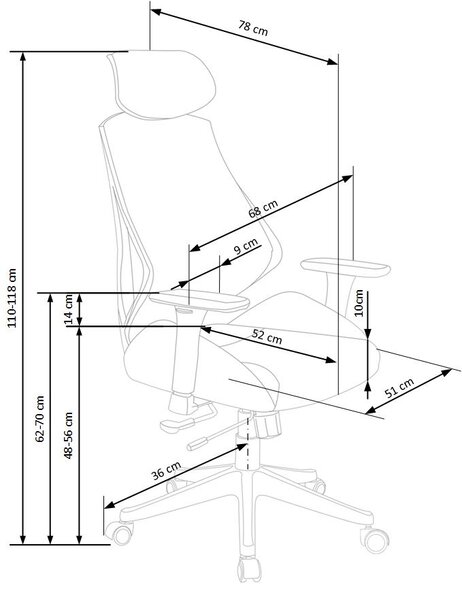 Ergonomiczny fotel obrotowy Hasel, zgodny z normą BHP