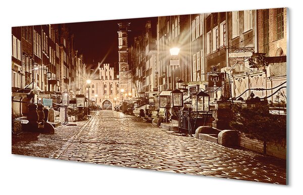 Obraz na szkle Gdańsk Noc stare miasto