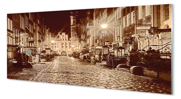 Obraz na szkle Gdańsk Noc stare miasto