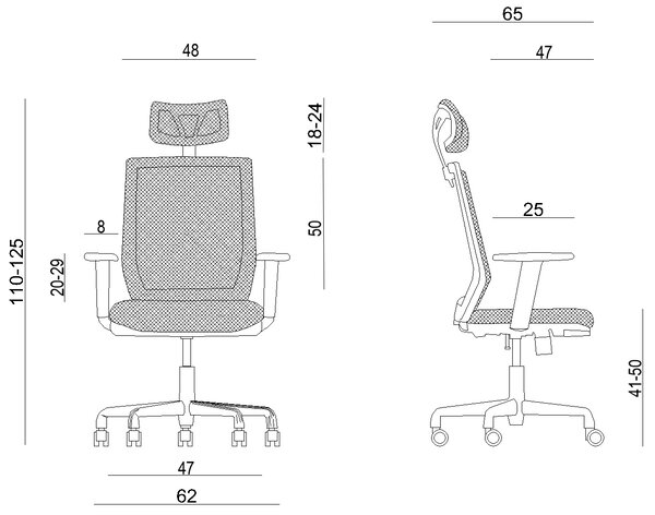 Ergonomiczny fotel biurowy Esta, zgodny z normą BHP