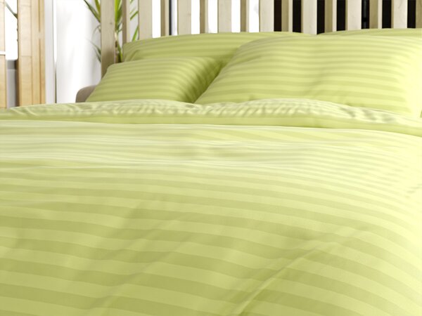 Hotelowa pościel z mikrofibry JASMINE pistacjowa - pasek 2 cm Rozmiar pościeli: 70 x 90 cm | 140 x 200 cm
