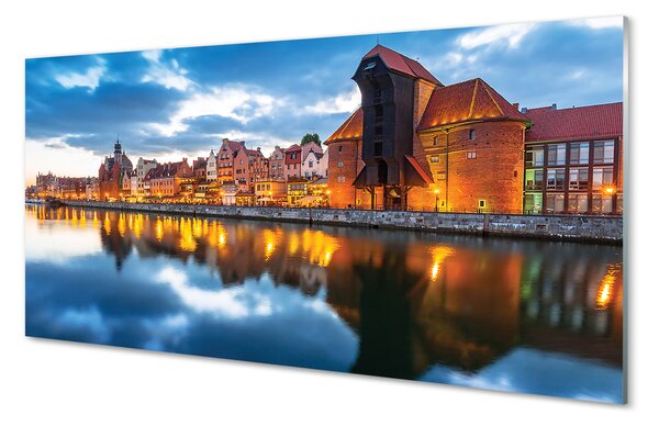 Obraz na szkle Gdańsk Rzeka budynki