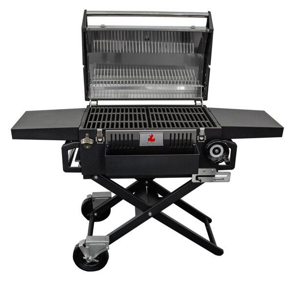 Duży Grill LUX premium stalowy HEATWAVE 139X57X100 cm na kółkach składany