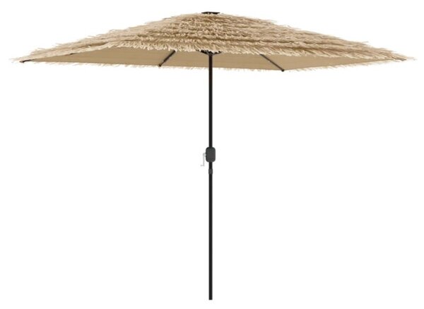 Parasol ogrodowy z LED, stalowy słupek, brązowy, 300x200x250 cm