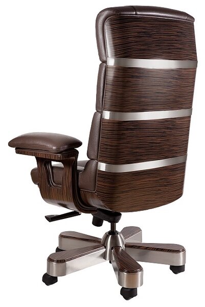 Designerski fotel gabinetowy ze skóry naturalnej Lord