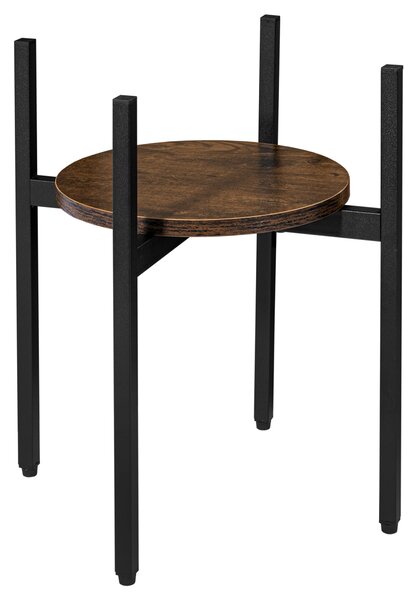 Okrągły stojak na kwiaty TAYLOR ⌀ 32 cm, rustykalny brąz/czarny