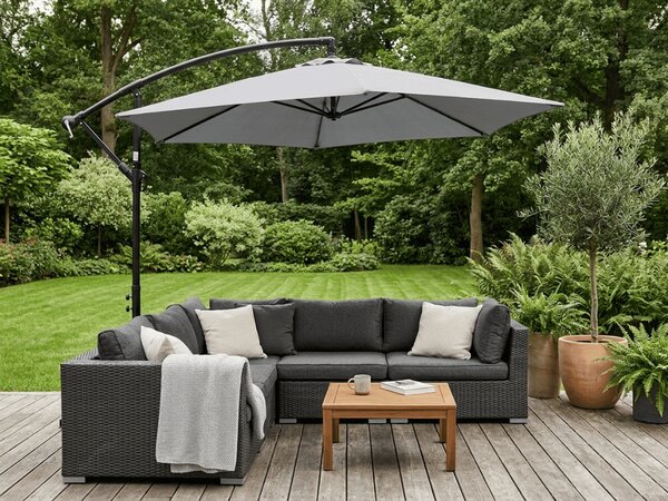 Parasol ogrodowy ELVARO regulowany, jasnoszary