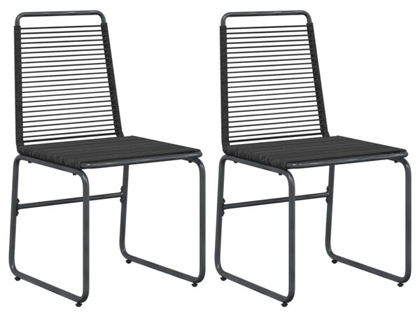 Krzesła ogrodowe 2 szt. czarny 48 x 55 x 89,5 cm rattan