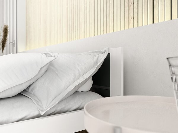 Łóżko IKAROS DOUBLE 90 x 200 cm, antracyt/biały Stelaż: Ze stelażem listwowym rolowanym elastycznym, Materac: Materac Deluxe 10 cm