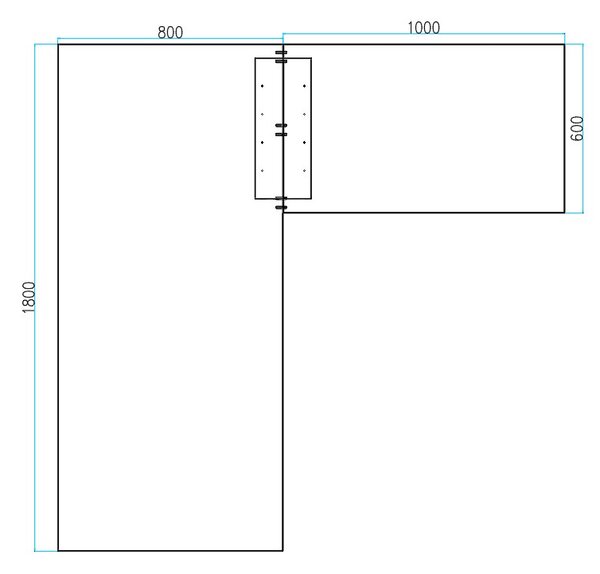 Biurko PRIMO FLEXIBLE 1800 x 1800 mm, grafitowy