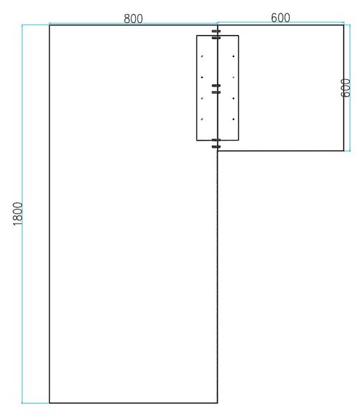 Biurko PRIMO FLEXIBLE 1800 x 1400 mm, grafitowy