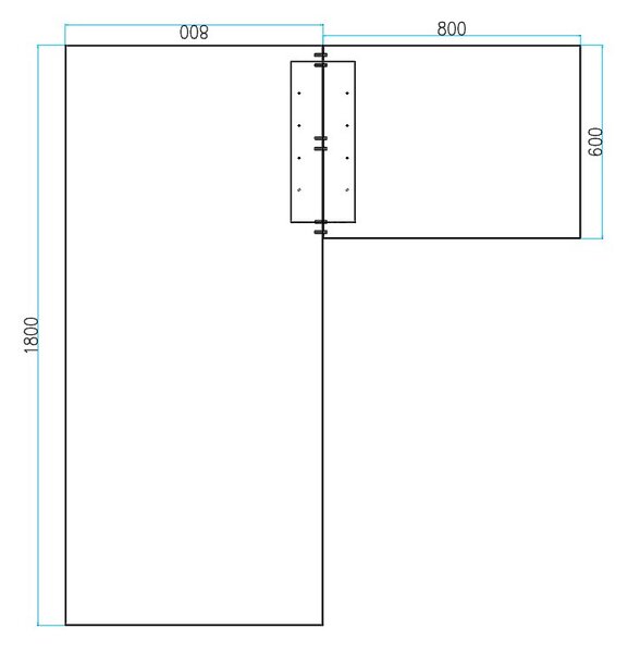 Biurko PRIMO FLEXIBLE 1800 x 1600 mm, biały