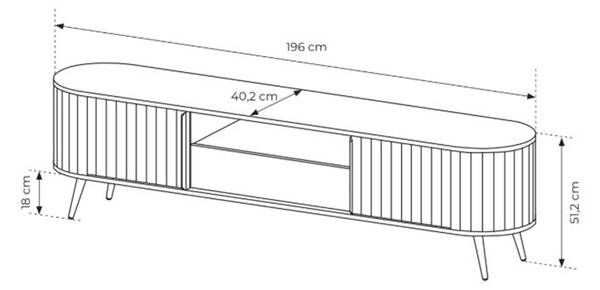 Szafka RTV Luvio 196 cm z szufladą - dąb cremona