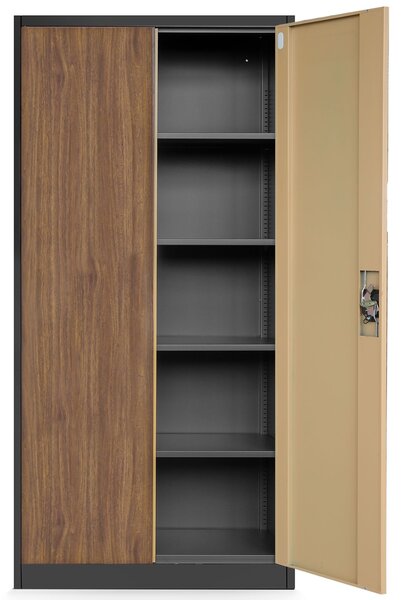 Szafa biurowa Eco Design Jan H 90x40x195 cm antracyt/orzech