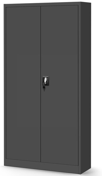 Dwudrzwiowa szafa aktowa z sejfem Tomasz 90x45x185 cm antracyt