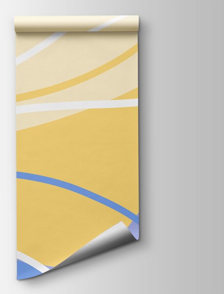 Fototapeta Niebieskie i żółte fale, Fototapety Abstrakcja, Popularne Fototapety, t00734 - Tapeko.pl