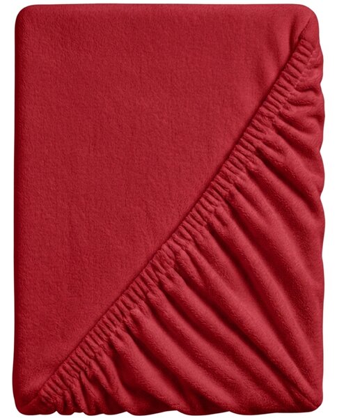 Prześcieradło z mikropluszu SOFT 90x200 cm ciemnoczerwone