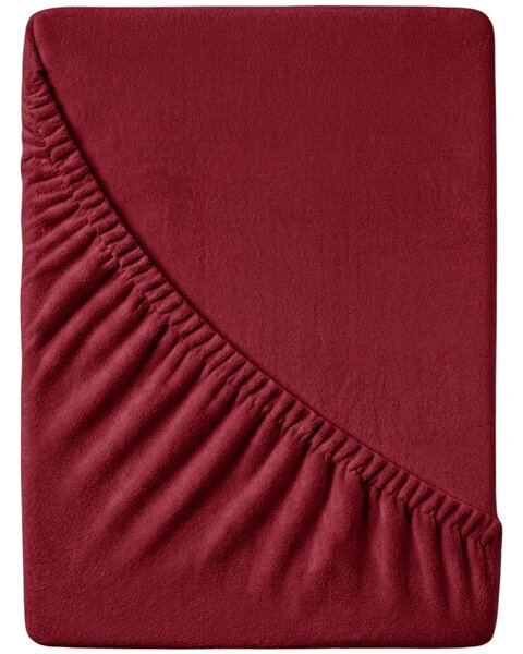 Prześcieradło frotte EXCLUSIVE bordowe 90 x 200 cm