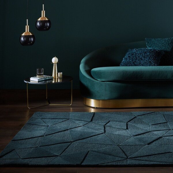 Zielononiebieski wełniany dywan tkany ręcznie 160x230 cm Shard Teal – Flair Rugs