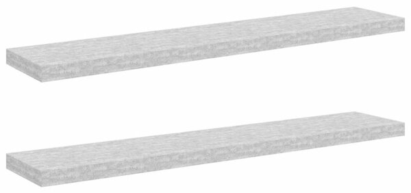 Półki ścienne, 2 szt., szarość betonu, 120 x 23,5 x 3,8 cm, mdf