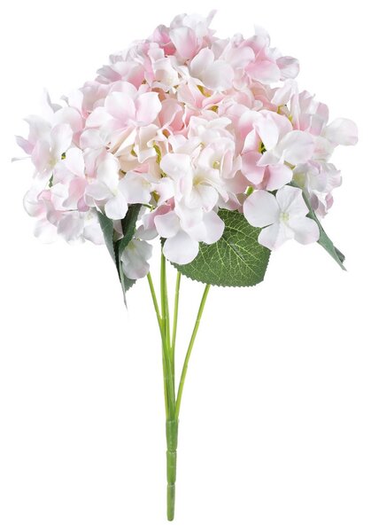Bukiet hortensji, 5 kwiatów, 25 x 38 x 25 cm, różowo-biały