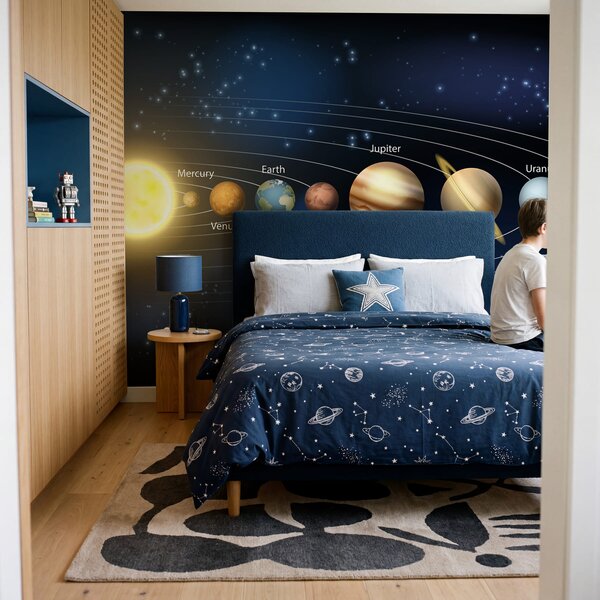Fototapeta Układ Słoneczny z planetami i gwiazdami, Fototapety Kosmos, Popularne Fototapety, w00002 - Tapeko.pl