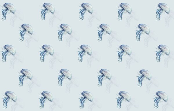 Fototapeta Wzór meduzy, Fototapety akwarelowa na ścianie, Popularne Fototapety, w00608 - Tapeko.pl