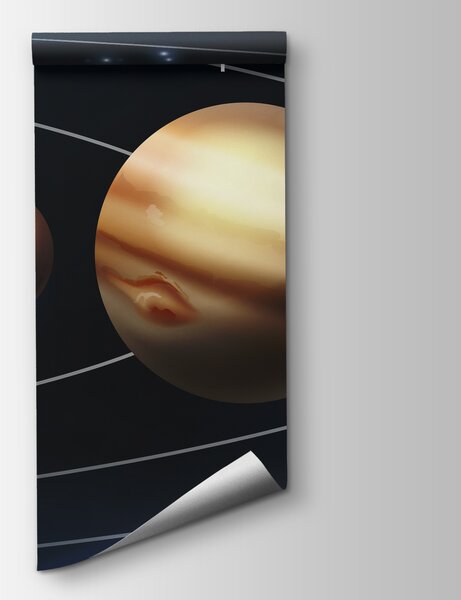 Fototapeta Układ Słoneczny z planetami i gwiazdami, Fototapety Kosmos, Popularne Fototapety, w00002 - Tapeko.pl