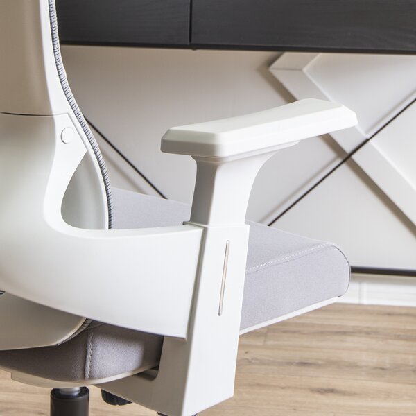 Ergonomiczny fotel biurowy z oparciem z siatki Caret 2 szary