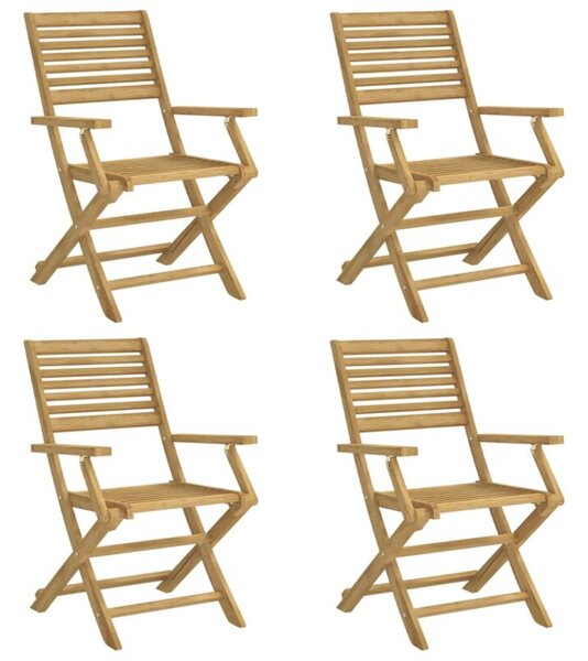 Składane krzesła ogrodowe, 4 szt., 54,5x61,5x86,5 cm, akacja