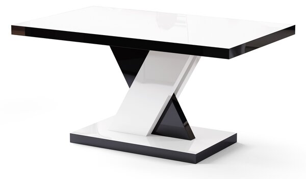 Nowoczesna ława do salonu Dixon 100x60 biały/czarny połysk