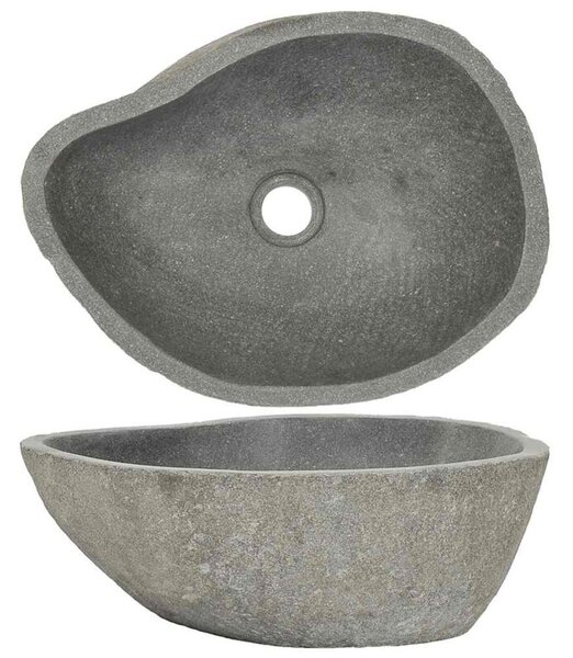 Umywalka z kamienia rzecznego, owalna, (37-46)x(29-36) cm