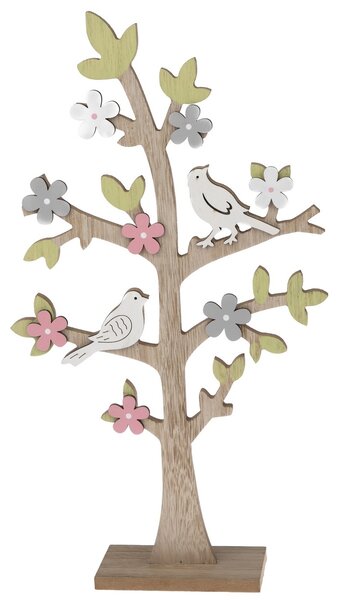 Drewniana dekoracja Duże kwitnące drzewo, 22,5 x 40,5 cm