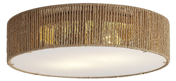 Lampa sufitowa Japandi naturalna z abażurem 38 cm 2-źródła światła - Luz