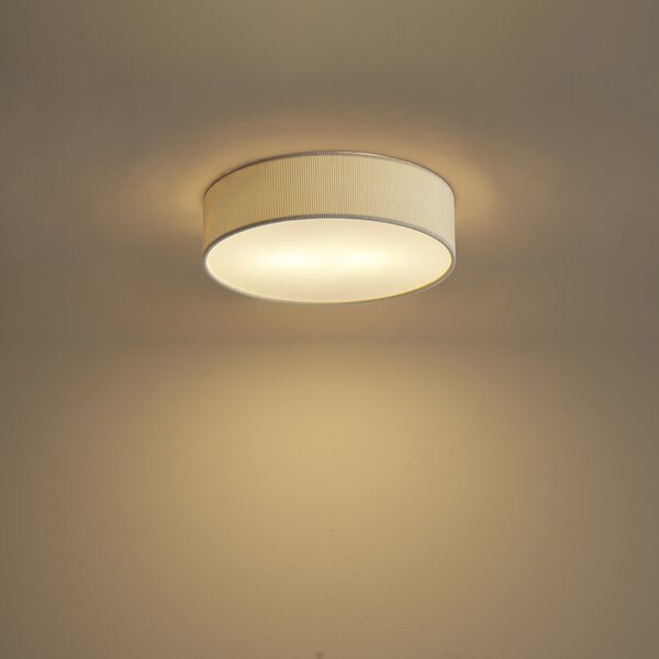 Nowoczesna lampa sufitowa biała z aksamitnym abażurem 38 cm 2-źródła światła - Luz