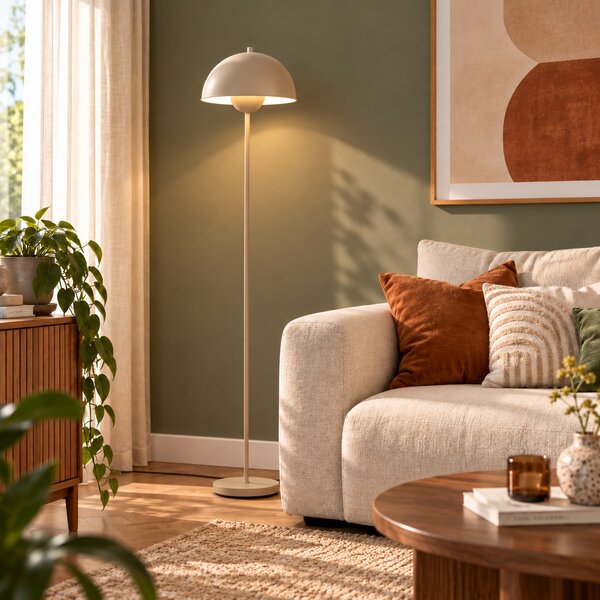 Retro Lampa podłogowa beżowa 160cm - Magnax