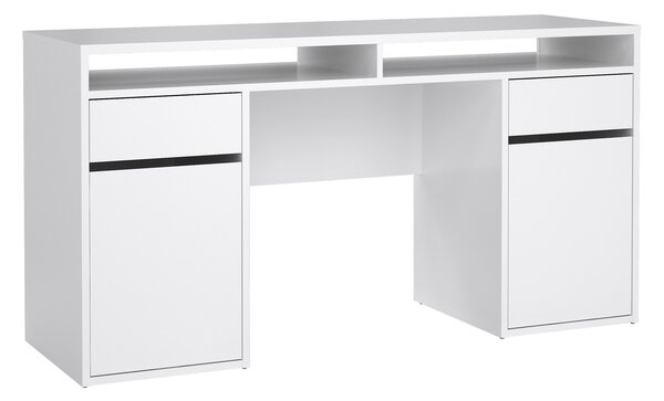 Biurko w połysku z kontenerkami Function Plus 149 cm biały