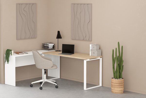 Biurko z przedłużeniem Sign 150 jackson hickory/biały mat
